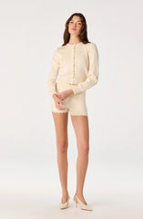 Scalloped Crewneck Cardigan