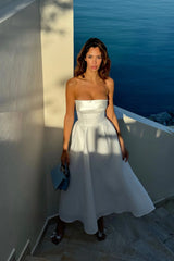 Jacquard Midi Dress with Satin Turn-up