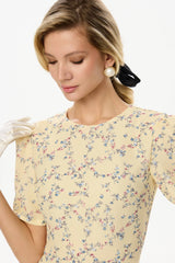Short Sleeve Floral Midi Dress