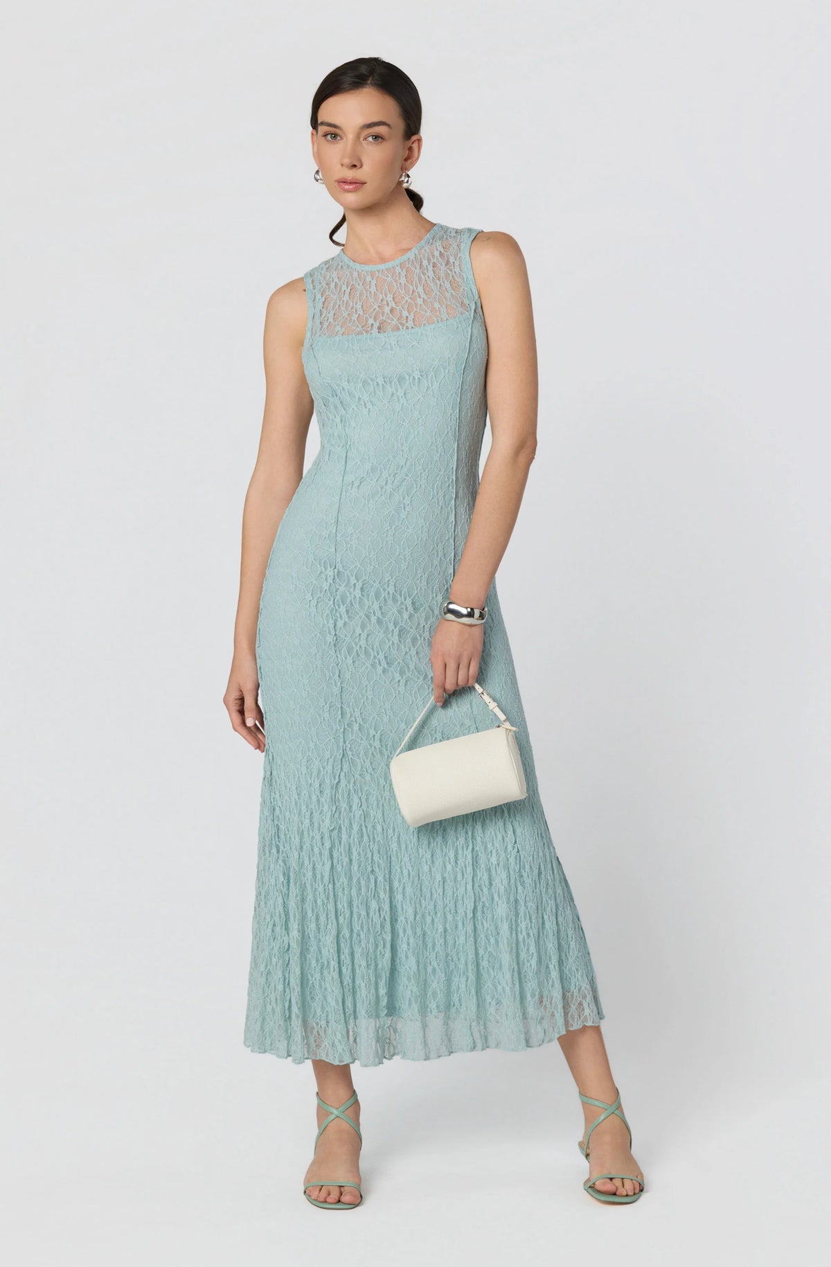 Annabella Semi-Sheer Lace Maxi Dress