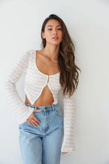 Monae Pointelle Knit Crop Top