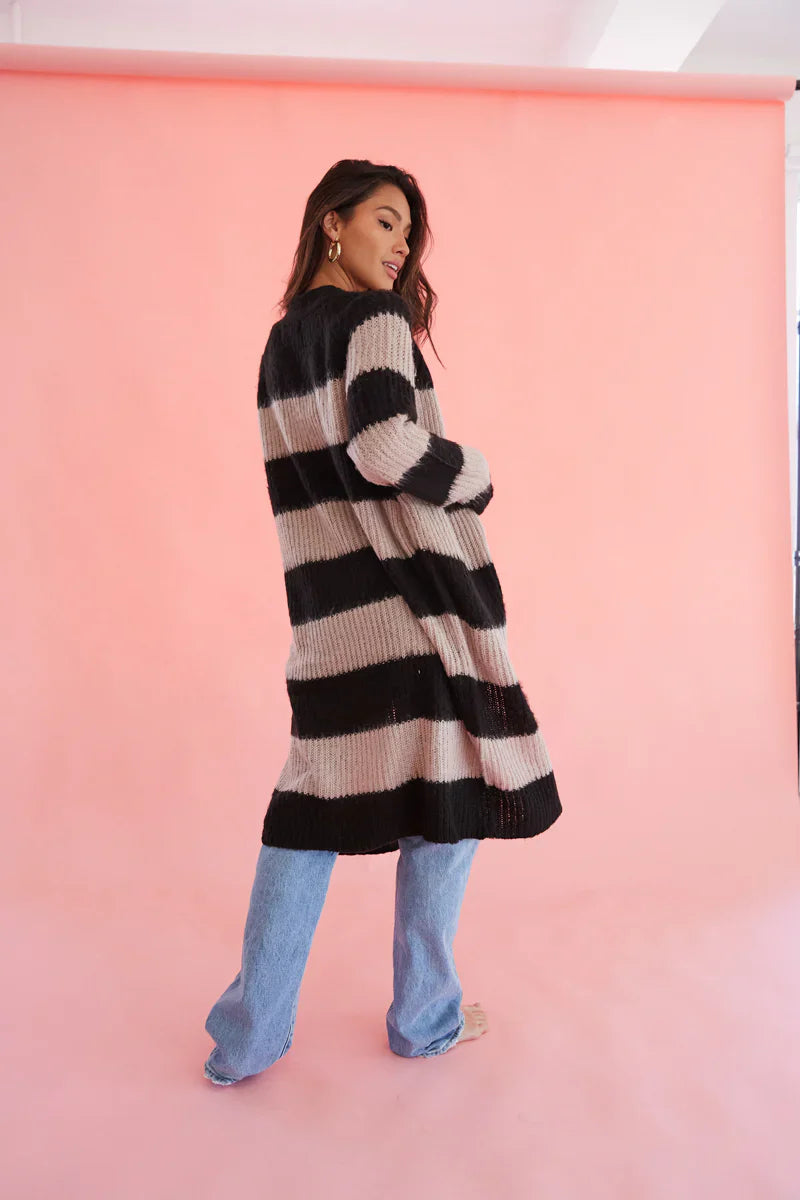 Alexis Striped Sweater Duster