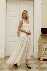 Maxi Dress With Buttons And Asymmetrical Skirt