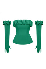 Flounced Bustier Top with Gloves