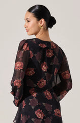 Corrina Floral Ruffle Maxi Dress