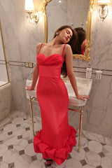 Draped Bodice Bottom Flounced Bustier Dress