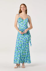 Mejra Floral Godet Knit Midi Skirt