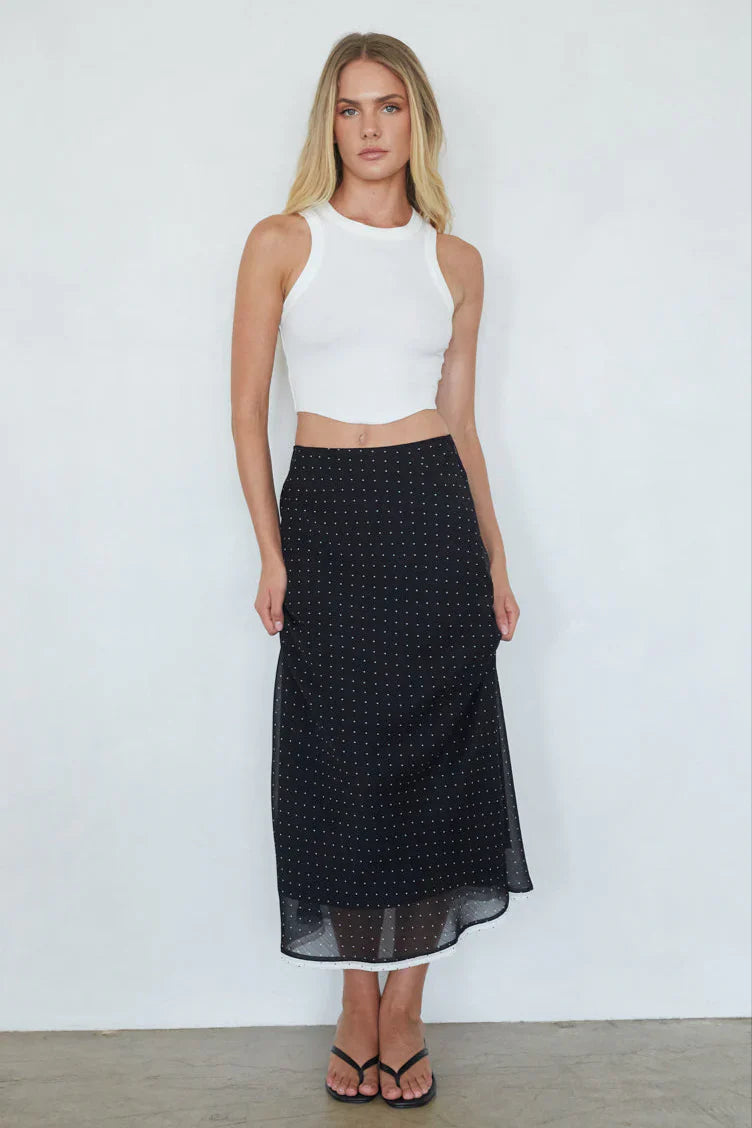Melissa Polka Dot Midi Skirt