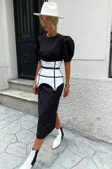 High waist belt with edging