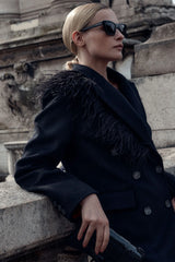 Short Coat with removable Feather Detail