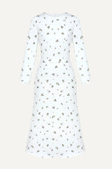 Godet Silhouette Long Sleeve Midi Dress