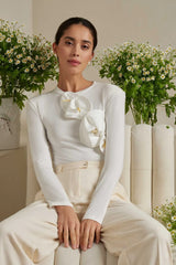 Floral Detail Knitted Bodysuit