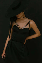 Rose Detail Corset Bell Mini Dress