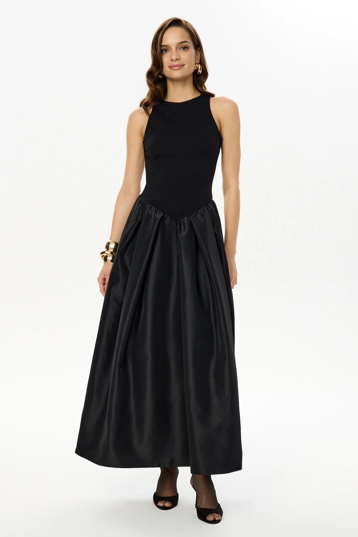 Midi Dress With Puffy Skirt