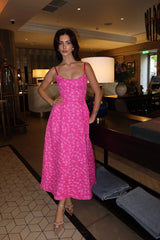 Jacquard Fitted Corset Bustier Dress