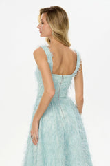Pleated Corset Midi Dress
