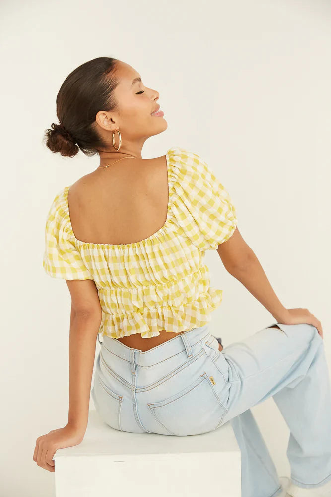 Pamela Gingham Crop Top