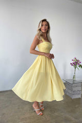 Draped Bodice Chiffon Midi Dress
