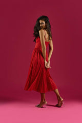 Bustier Flare Vneck Dress