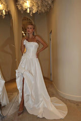 "Écume royale" Bustier Dress With Draping