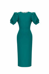 Voluminous Sleeve Midi Dress