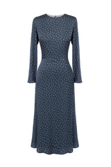 Godet Silhouette Long Sleeve Midi Dress