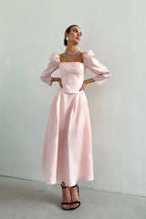 Silk Slits Midi Skirt