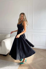 Strap Decorated Bodice Midi Dress