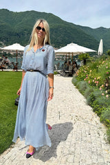 Button Front Blouse with 3/4 Sleeves