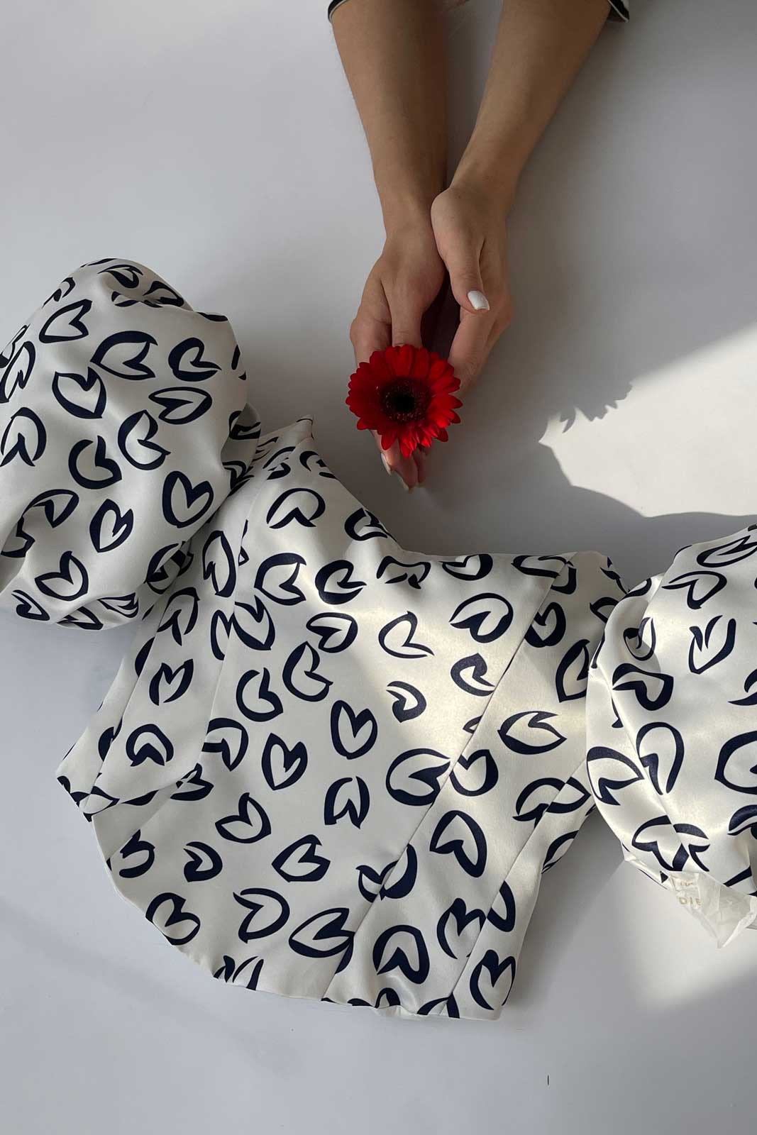 Heart Printed Bustier Top