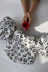 Heart Printed Bustier Top
