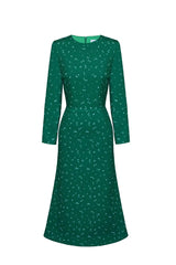 Godet Silhouette Long Sleeve Midi Dress