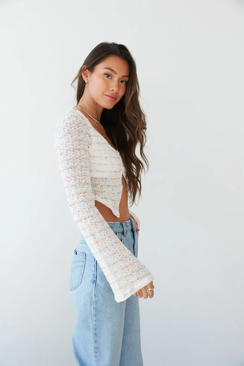 Monae Pointelle Knit Crop Top