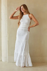 Fawn Lace Tiered Maxi Skirt