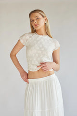Charlize Short Sleeve Lace Top