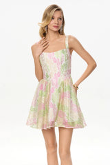 Mini Dress With Scalloped Corset