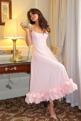 Flounce Bustier Midi Dress