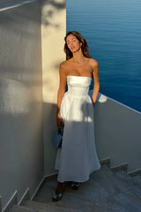 Jacquard Midi Dress with Satin Turn-up
