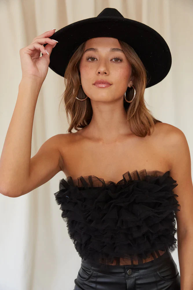 Zoe Tulle Frills Tube Top