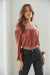 Laylah Long Sleeve Satin Top
