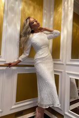 Sequin Fitted Midi Dress