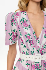 Short Sleeve Mini Dress With Sun Skirt