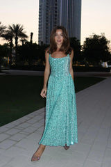 Tuck Corset Top Midi Dress