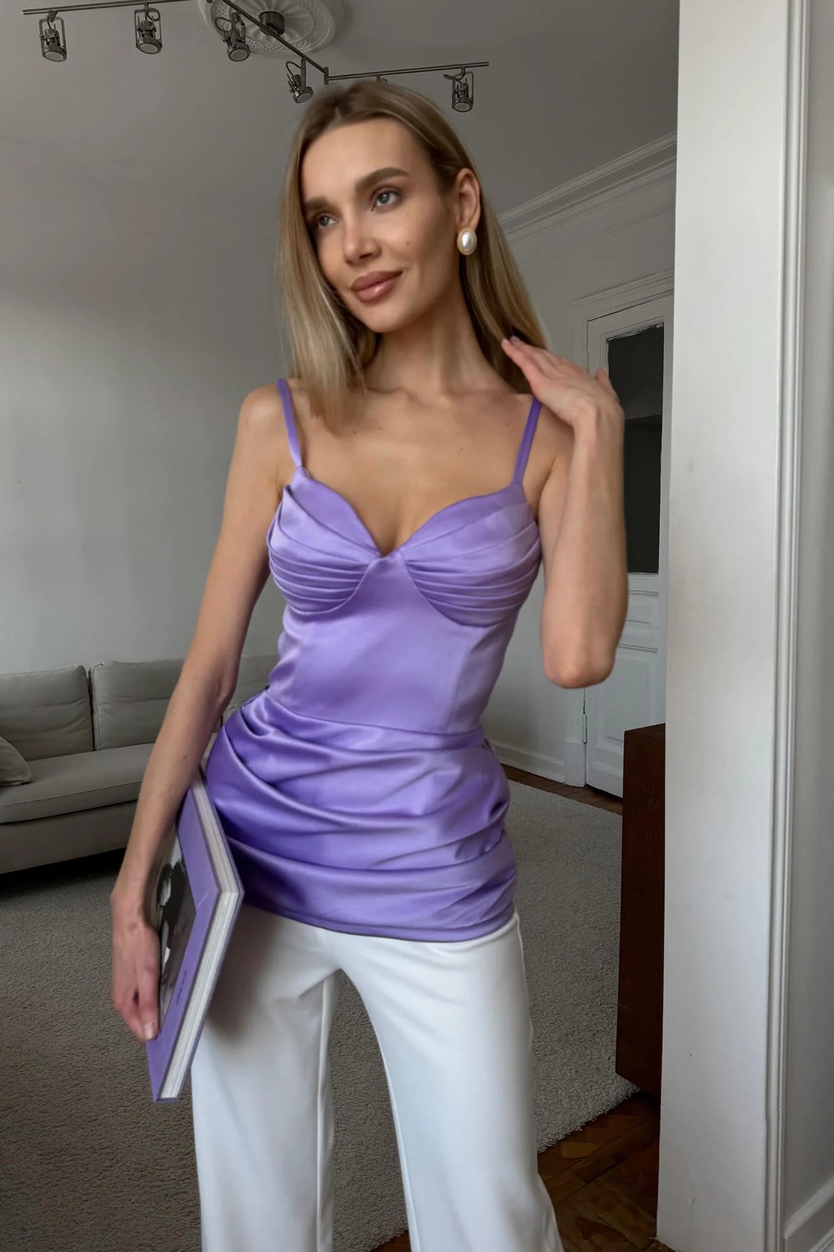Frill Cups Satin Top