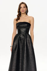 Jacquard Midi Dress with Turn-up