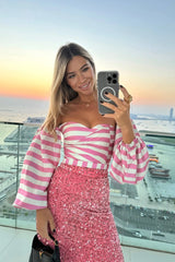 Striped Bustier Crop Top