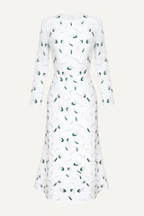 Godet Silhouette Long Sleeve Midi Dress