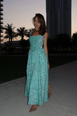 Tuck Corset Top Midi Dress