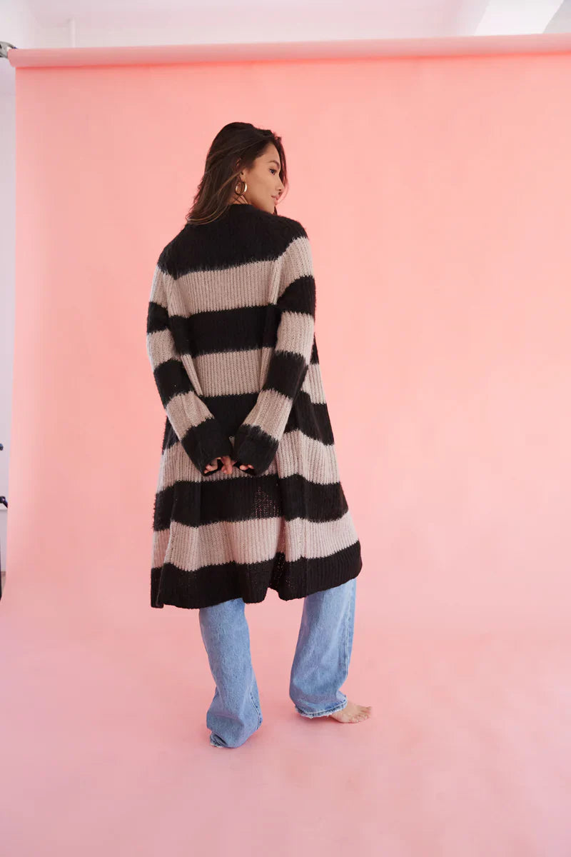 Alexis Striped Sweater Duster