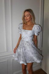 Square Neck Puff Sleeve Mini Dress